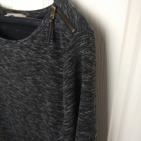 LOFT dark grey white heather designed straight dress. Size L - Picture 2 of 10